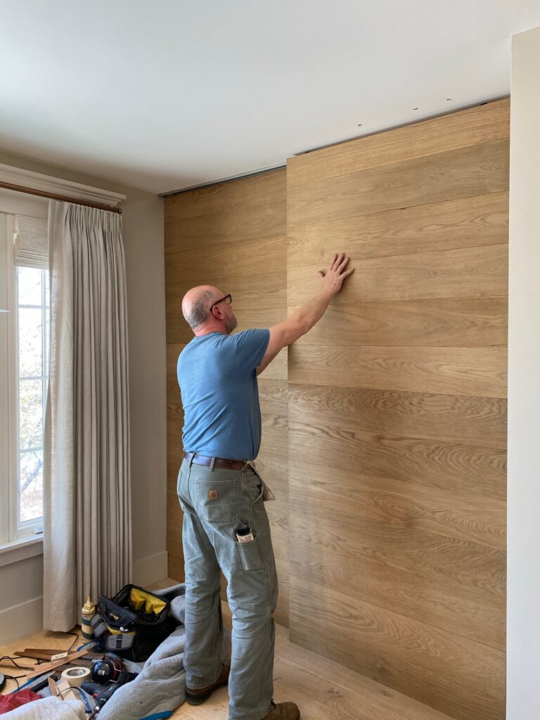 custom floor to ceiling sliding door/wall